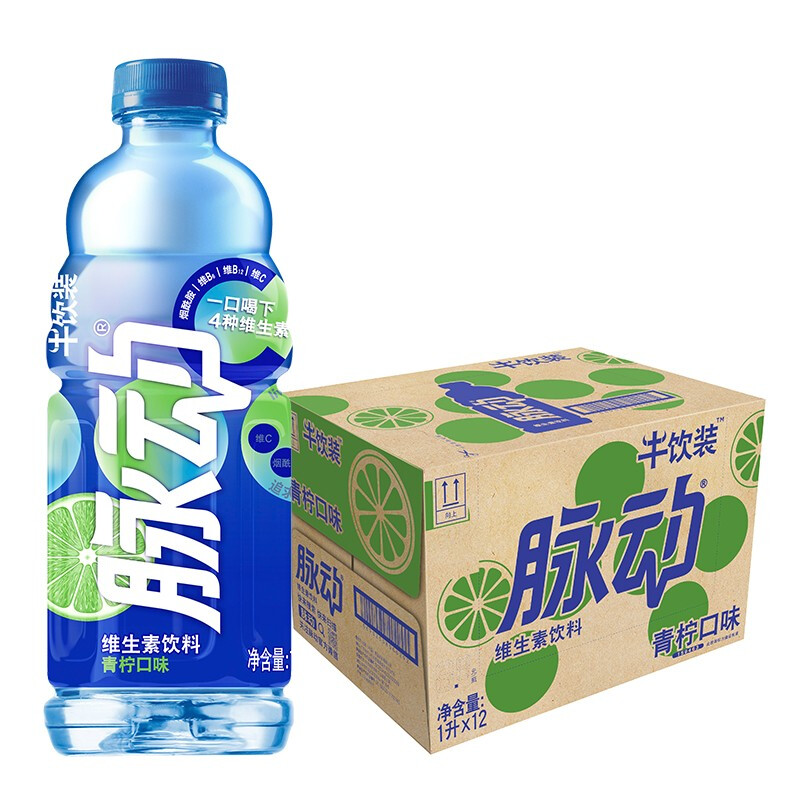 mizone 脉动 维生素饮料 青柠口味 1l*12瓶