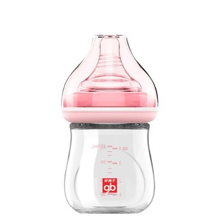 gb 好孩子 拥抱系列 B80392 玻璃奶瓶 120ml 粉红 0岁+