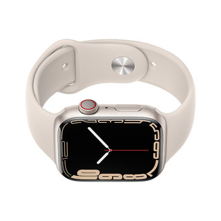 Apple 苹果 Watch Series 7 智能手表 45mm GPS+蜂窝网络款 星光色铝金属表 星光色运动型表带 (血氧)