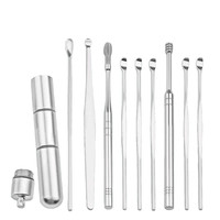 citiao 线橙 不锈钢耳勺套装 9件套 银色