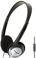 Panasonic 松下 轻量级头戴式耳机带 XBS 和麦克风 - RP-HT21M (黑色和银色)