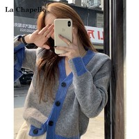 La Chapelle 913613319 女士拼色针织开衫