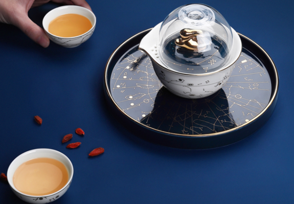 中国国家博物馆 秋影金波茶具套装 10件套 茶杯盘子刀叉杯碟套装