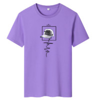 ROMON 罗蒙 男士圆领短袖T恤 1T141080 紫色 180