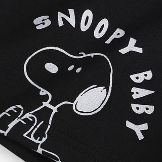 SNOOPY 史努比 男童短袖T恤套装 白色 100cm