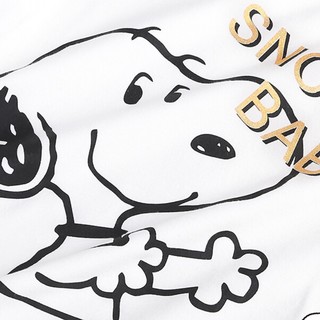 SNOOPY 史努比 男童短袖T恤套装 白色 100cm