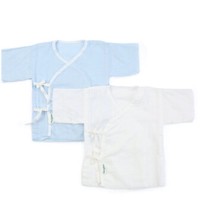 Purcotton 全棉时代 2000170201-059 婴儿短款纱布和袍 2件装  蓝色+白色 59/44码