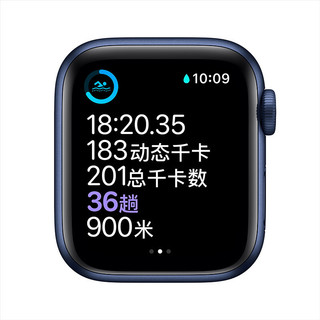 Apple 苹果 Apple Watch Series 6 智能手表 40mm GPS+蜂窝网络 蓝色铝金属表壳 深海军蓝色运动型表带 (血氧、GPS、扬声器)