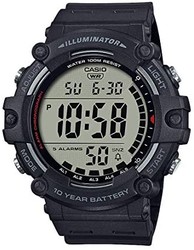 CASIO 卡西欧 Casio 卡西欧 男式石英树脂表带,黑色,27.63 休闲手表(型号:AE-1500WH-1AVCF)