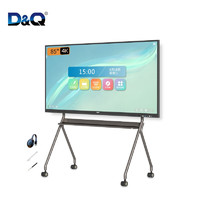 D&Q 85英寸会议平板交互白板多点触控自由批注大屏触摸显示器电视一体机85T2MC（投屏器+推车）企业采购