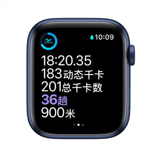 Apple 苹果 Watch Series 6 智能手表 44mm GPS+蜂窝版 蓝色铝金属表壳 深海军蓝色运动型表带 (血氧、GPS、扬声器)