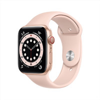Apple 苹果 Watch Series 6 智能手表 44mm GPS+蜂窝版 金色铝金属表壳 粉砂色运动型表带 (血氧、GPS、扬声器)