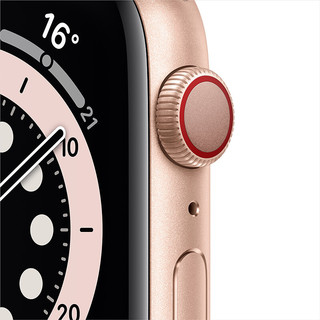 Apple 苹果 Watch Series 6 智能手表 44mm GPS+蜂窝版 金色铝金属表壳 粉砂色运动型表带 (血氧、GPS、扬声器)