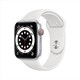  Apple 苹果 Watch Series 6智能手表 GPS+蜂窝款  44毫米不锈钢表壳 白色运动型表带M09D3CH/A　