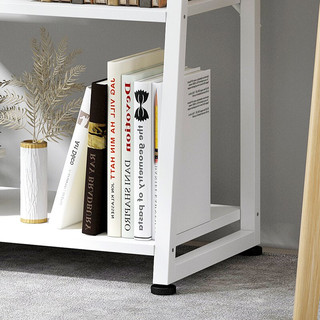 乐巴士 书架置物架简约现代家用客厅书房书本收纳架简易创意储物小书柜  暖白+白架（五层）