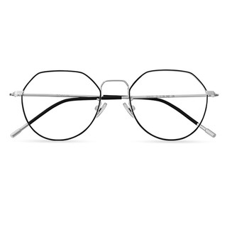 目匠 8029 黑银色纯钛眼镜框+1.67折射率 防蓝光镜片