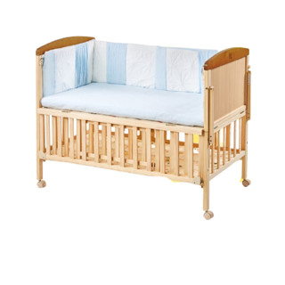 gb 好孩子 MC283 婴儿实木床+4CM黄麻床垫+摇篮+蚊帐