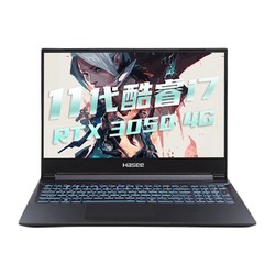 Hasee 神舟 战神Z7T-TA5NS 15.6英寸游戏笔记本电脑（i5-11400H、16GB、512GB、RTX3050Ti、45%NTSC）