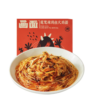画面 火鸡面组合装 2口味 180g+125g*4袋(魔鬼鸡丝180g+爽辣125g*4袋)