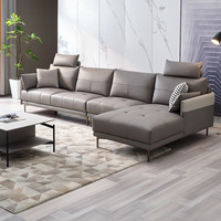 QuanU 全友 102662 极简真皮沙发 1 3 转反 质感灰