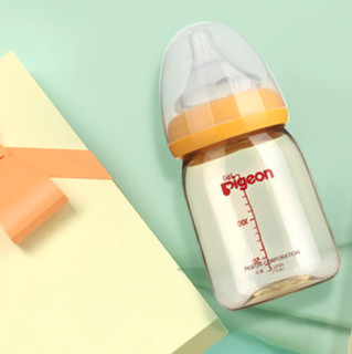 Pigeon 贝亲 经典自然实感系列 AA77 PPSU奶瓶 160ml 黄色 SS 0月+