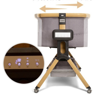 elittle 逸乐途 cozy 婴儿床 智能电动版 木纹灰