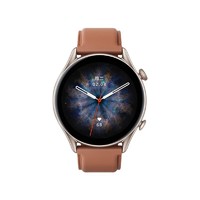 AMAZFIT 跃我 GTR 3 Pro 智能手表 22mm 戈壁棕金属表壳 戈壁棕皮质表带（GPS、血压、血氧、心率）