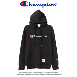 Champion 冠军秋冬季潮牌ins刺绣Logo宽松带帽情侣装男女士运动卫衣