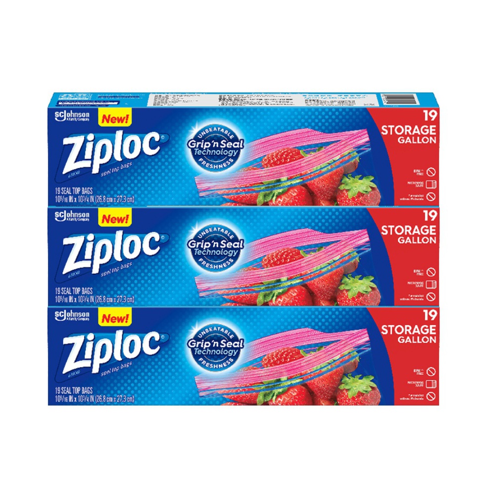 Ziploc 密保诺 进口家用保鲜袋密实袋食品保鲜 19*3只