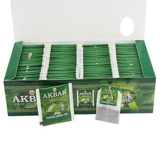 阿客巴 芳香醇厚绿茶袋泡茶盒装100片AKBAR斯里兰卡原装进口锡兰茶叶150g