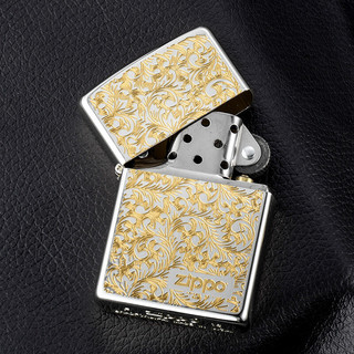 ZIPPO 之宝 唐草系列 ZBT-2-23a 打火机 白金