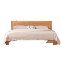 QuanU 全友 DW1021+105110 实木框架床+床垫+床头柜*2 1.8m床