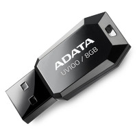 ADATA 威刚 UV100 USB 2.0 闪存U盘 黑色 8GB USB-A