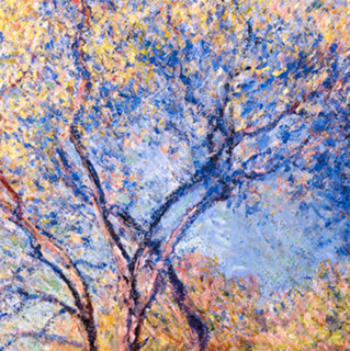 ZEN'S BAMBOO 橙舍 莫奈《樱花树·印象》100x80cm 油画布 宫殿之花实木框