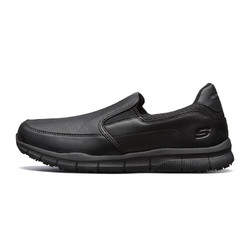 SKECHERS 斯凱奇 WORK系列 男士休閑皮鞋 77157 黑色 39.5