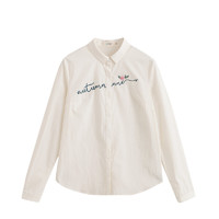INMAN 茵曼 女士长袖衬衫 1883011485 米白色 S
