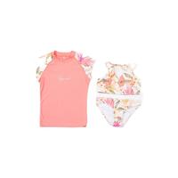 RIP CURL Leilani 女童冲浪短袖T恤 粉色 三件套