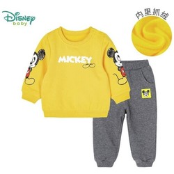Disney 迪士尼 宝宝保暖加绒长袖套装