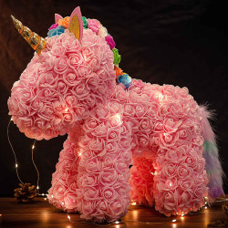 娜琪永生花独角兽鲜粉玫瑰花礼物生日礼物女生结婚纪念日