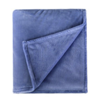 京东京造 法兰绒加厚毛毯 午夜蓝 150*200cm