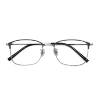 裴漾 纯钛近视眼镜架 黑银(全框) 配1.60变色两用镜片(度数备注)