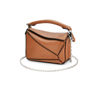 LOEWE 超迷你经典牛皮革 Puzzle 手袋 棕色 - LOEWE