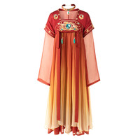 十三余 王者荣耀联名款 汉元素 大乔沧海之矅 女士连衣裙 SYS141718 金红色 XS