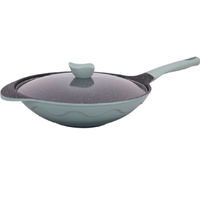 Amercook 阿米尔 阿尔菲塔系列 炒锅(32cm、不粘、麦饭石、合金、绿色、带蒸屉)