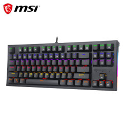 MSI 微星 GK50Z MINI 机械键盘 87键 红轴 黑色