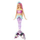 PLUS会员：Barbie 芭比 电动声光美人鱼娃娃 半透明鱼尾童话气氛 GFL82