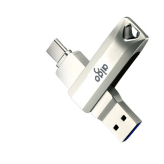 aigo 爱国者 U351 USB 3.1 手机U盘 银色 64GB Type-C/USB双口