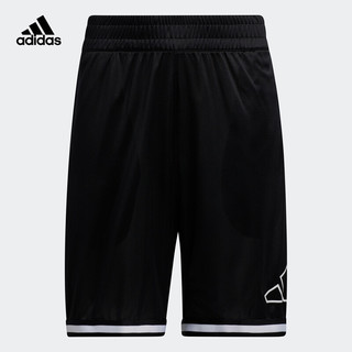 阿迪达斯官网 adidas Y LOGO BB SHORT 大童装夏季篮球运动短裤GN7301 黑色 176CM