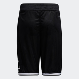 阿迪达斯官网 adidas Y LOGO BB SHORT 大童装夏季篮球运动短裤GN7301 黑色 176CM