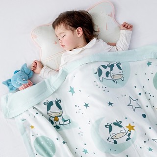 婴儿纱布盖毯 竹棉毯子纤维四层盖毯新生宝宝空调被盖被